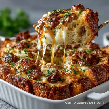Breakfast Casserole: Ultimate Sausage Sourdough Strata Recipe Card