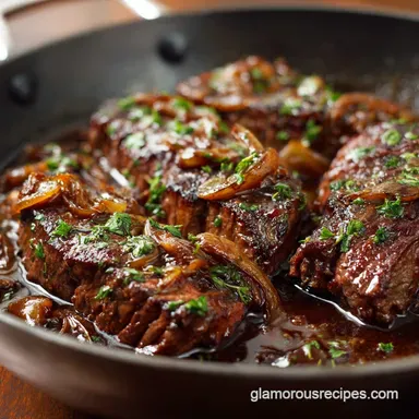 Chuck Steak: Meltingly Tender Slow-Braised Recipe in Red Wine Gravy Recipe Card