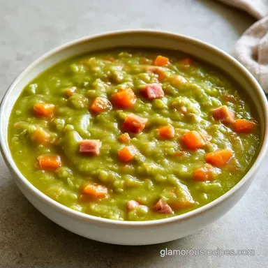 Slow Cooker Split Pea Soup for 8 Servings Recipe Card