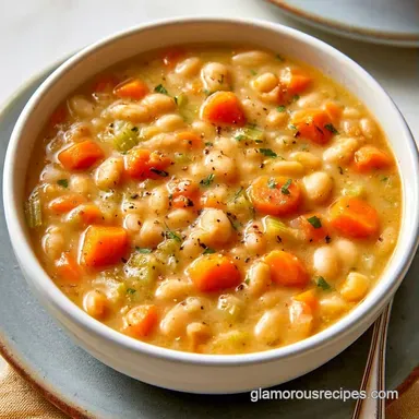 Slow Cooker White Bean Soup for 8 Cups Recipe Card
