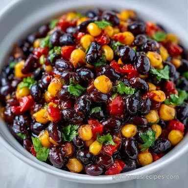 Southwestern Black Bean Salad Meal Prep Recipe Card