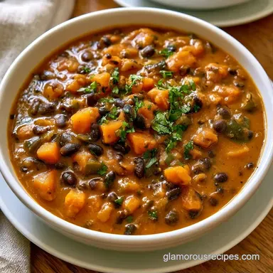 Spicy Black Bean Soup in 45 Minutes Recipe Card