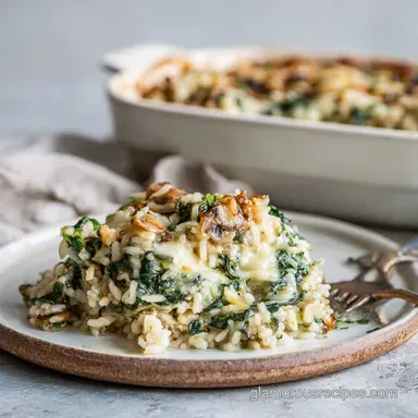 Spinach Rice Casserole: Creamy Mediterranean Side Dish in 50 Min Recipe Card