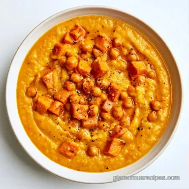 Sweet Potato Chickpea Soup for 4 Servings Recipe Card