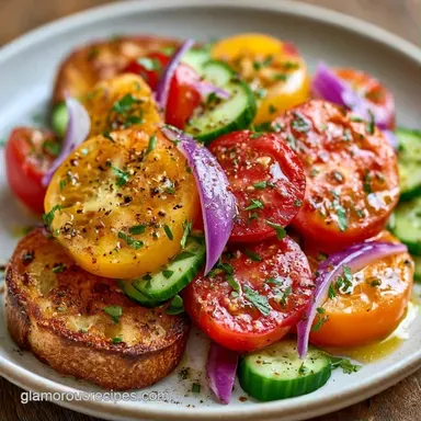 Tomato Panzanella Recipe for 6 Servings Recipe Card