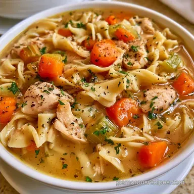 Turkey and Noodles Soup Recipe for 4