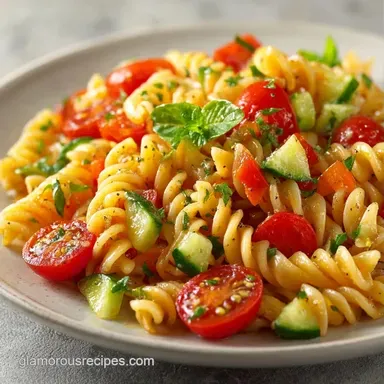 Cold Pasta Salad for 10 Servings Recipe Card