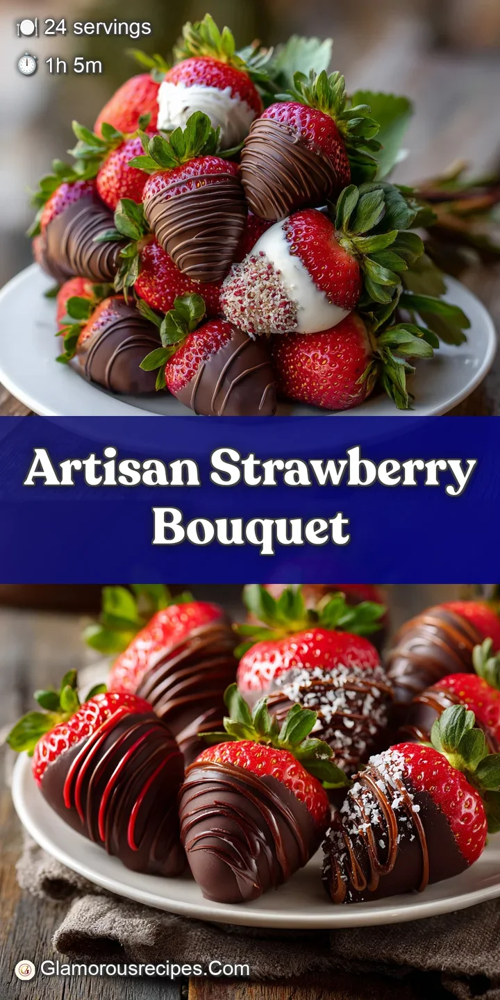 Close-up of a glistening, ruby-red strawberry bouquet; a tempting view highlighting the fresh texture and delicious visual...