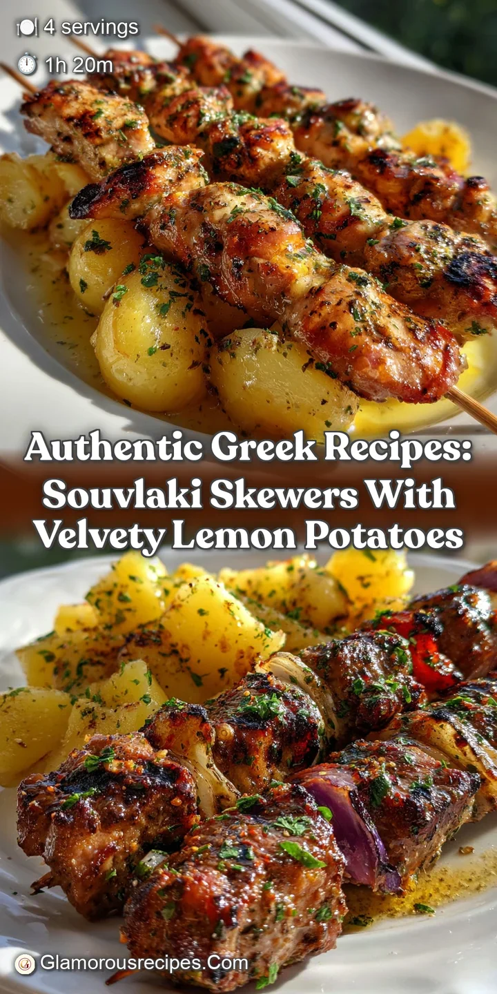 Authentic Greek Recipes: Souvlaki Skewers with Velvety Lemon Potatoes