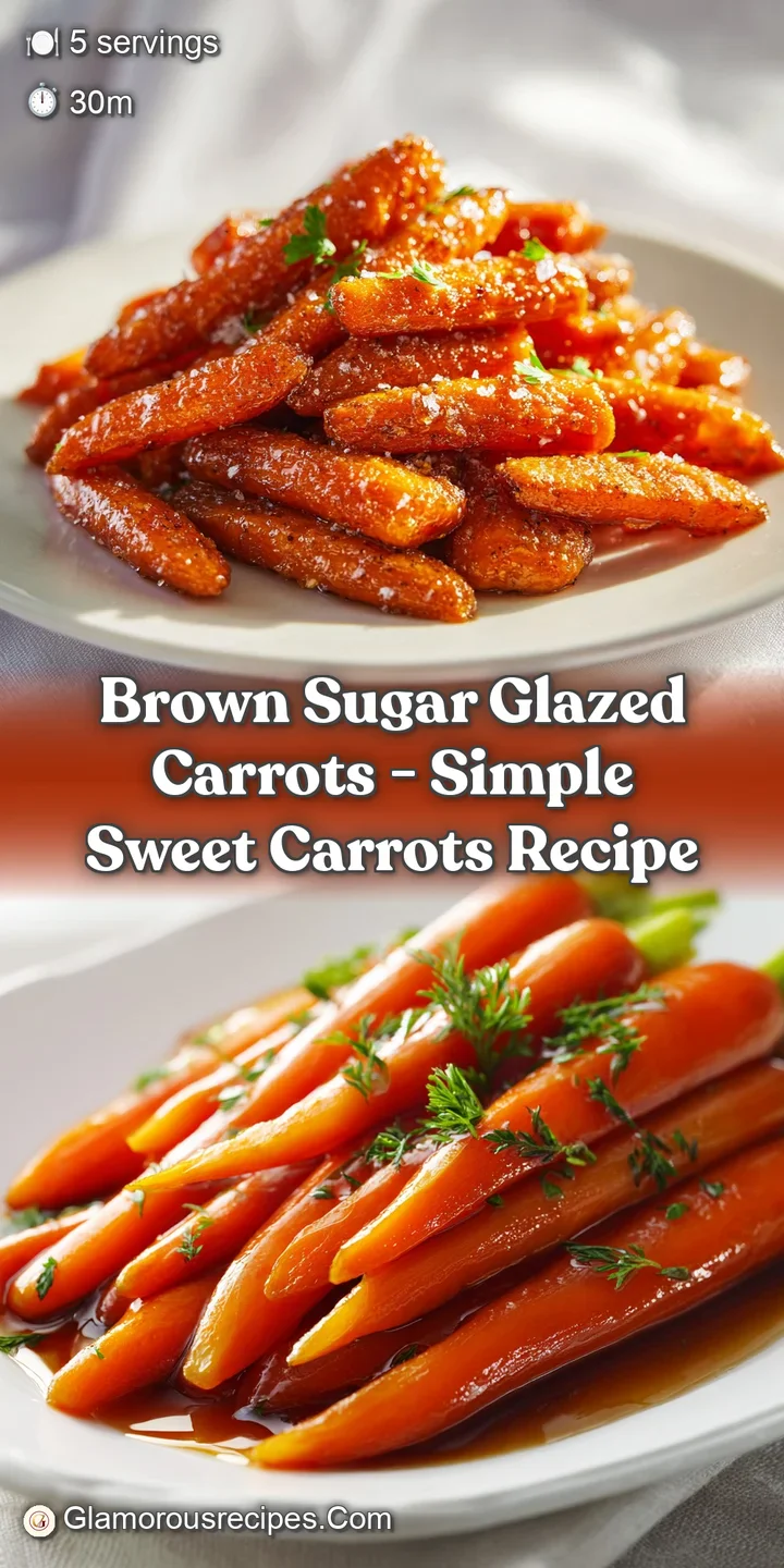 Close-up of tender glazed carrots with caramelized edges, shimmering from the sweet brown sugar glaze, a delightful sight.