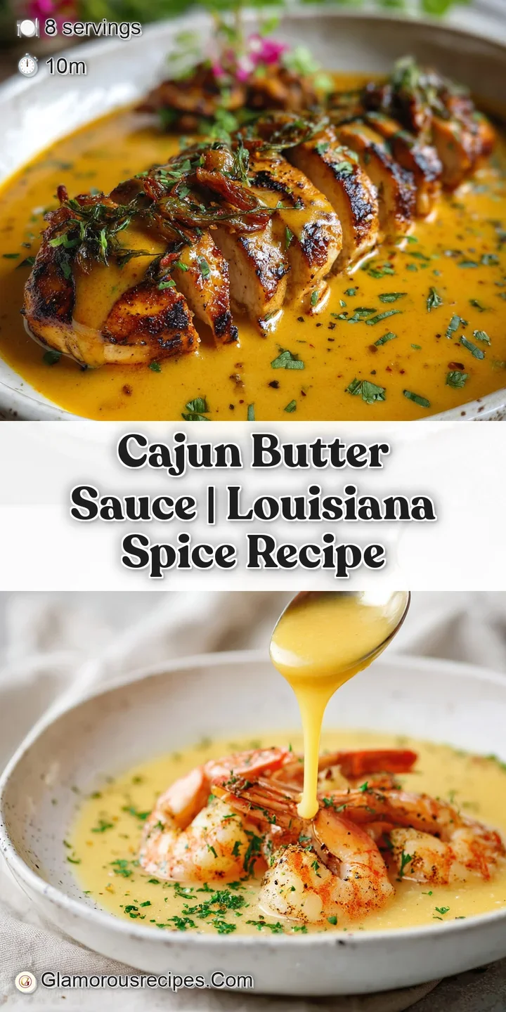 Close-up reveals the luscious, velvety texture of Cajun butter sauce, dotted with red pepper flakes and herb fragments, ut...