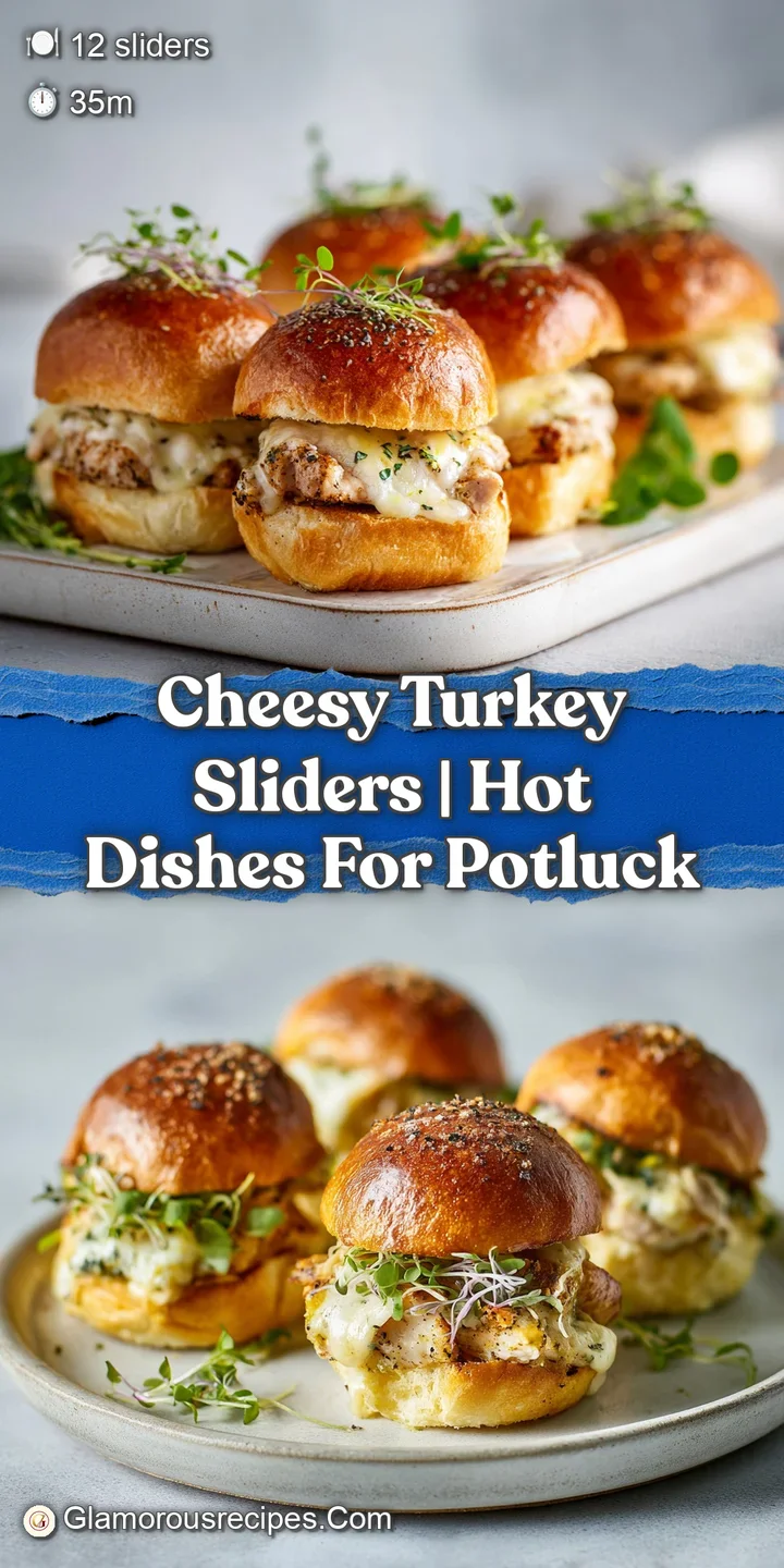 Close-up of a gooey, melted Havarti cheese slider with perfectly toasted brioche bun and tender turkey.