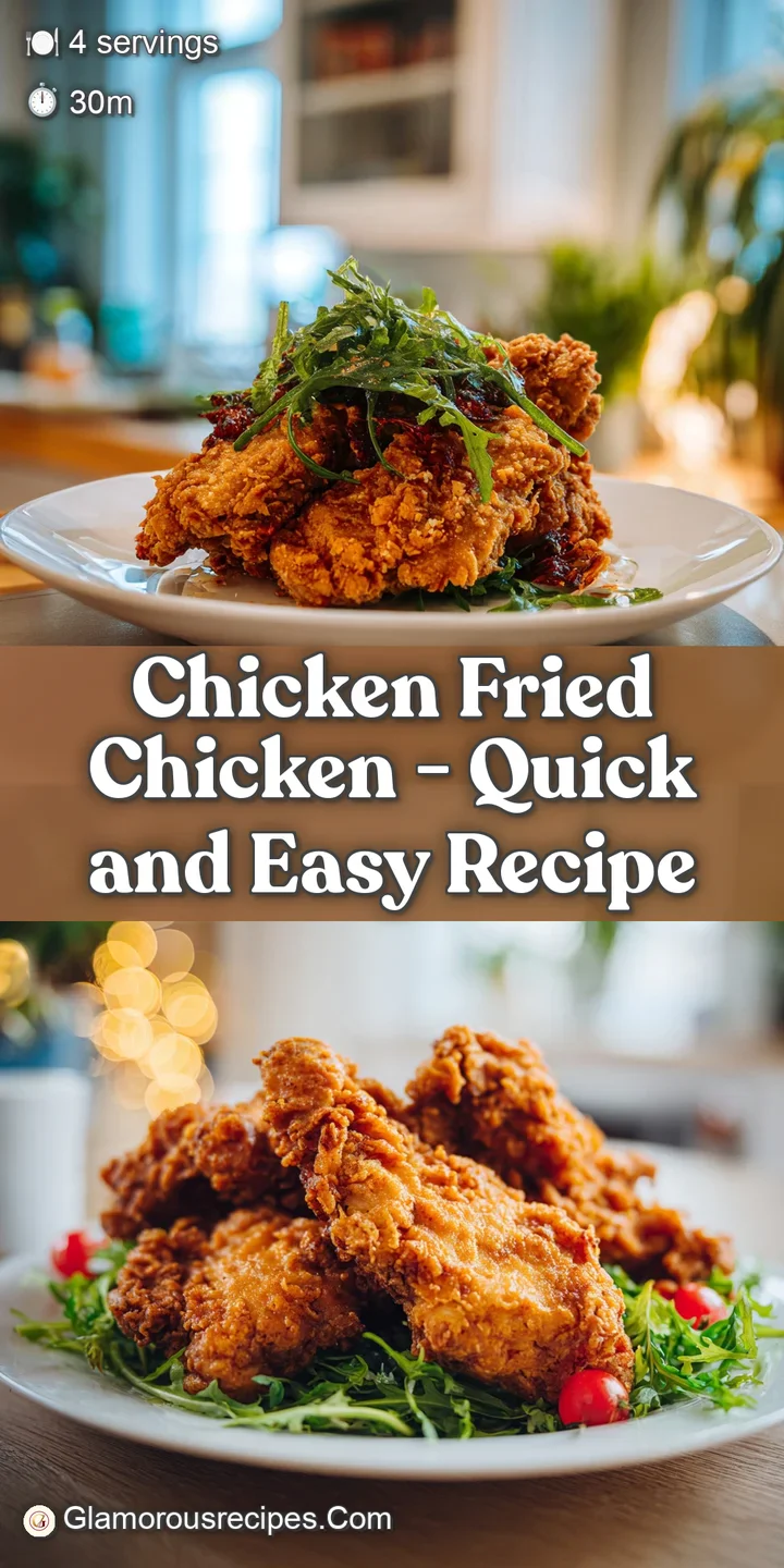 Close-up of a juicy, golden chicken fried piece with a flaky crust, drizzled with rich gravy.