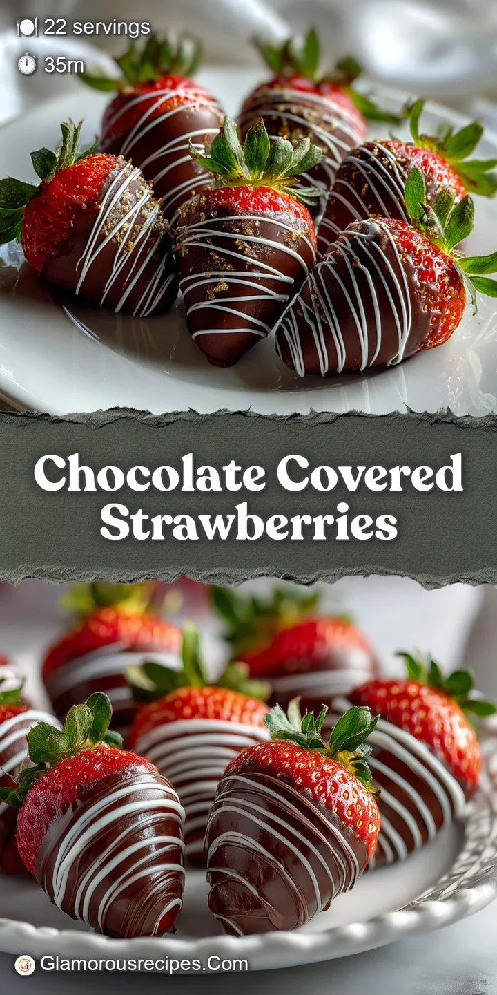 Close-up of a dark chocolate covered strawberry, its brittle shell cracked open to reveal the juicy red fruit inside with ...