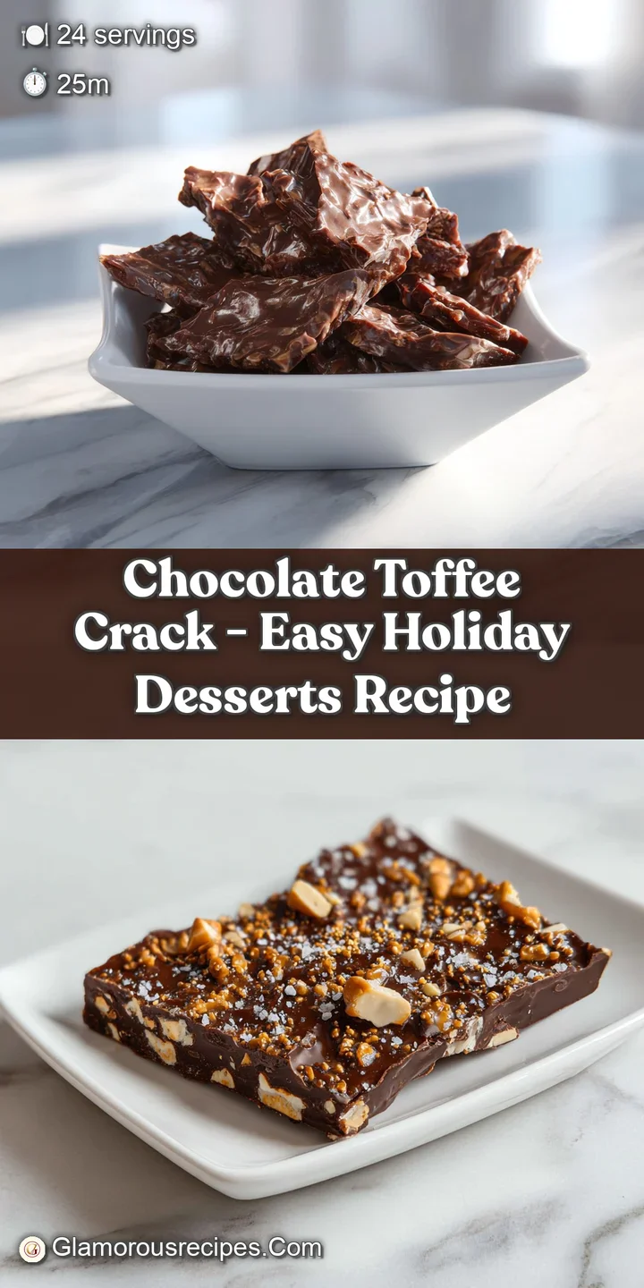 Close-up of a dark chocolate-covered toffee surface with glossy sheen and scattered crunchy bits