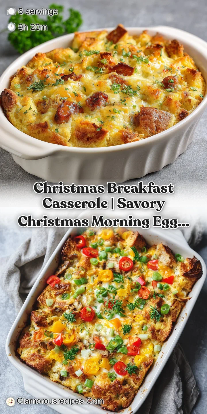 Close-up of a fluffy, golden egg casserole slice, revealing melted cheese and savory sausage pieces.