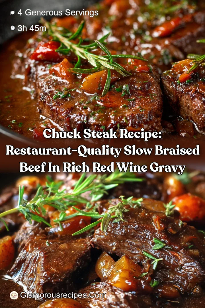 Chuck Steak Recipe: Restaurant-Quality Slow Braised Beef in Rich Red Wine Gravy