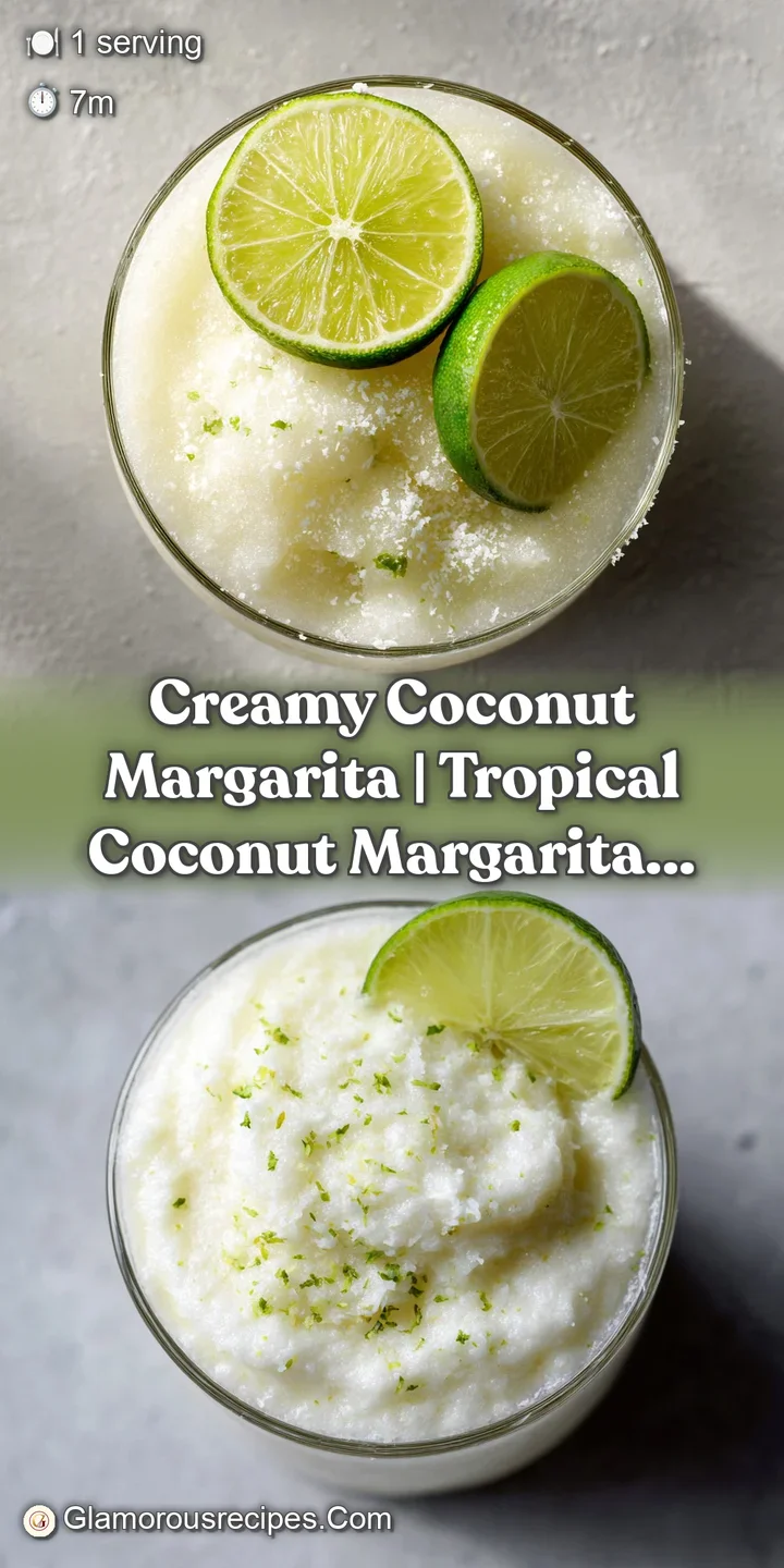 Close-up of a creamy coconut margarita, showing icy texture and a vibrant green hue, with a fresh lime wedge on the rim.