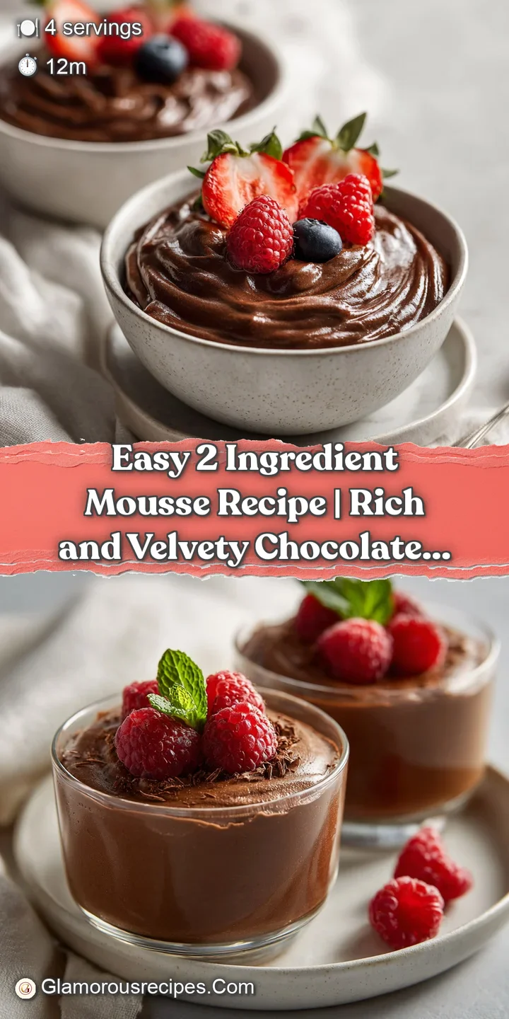Close-up of rich, dark chocolate mousse with subtle ripples showing its impossibly smooth, glossy texture.