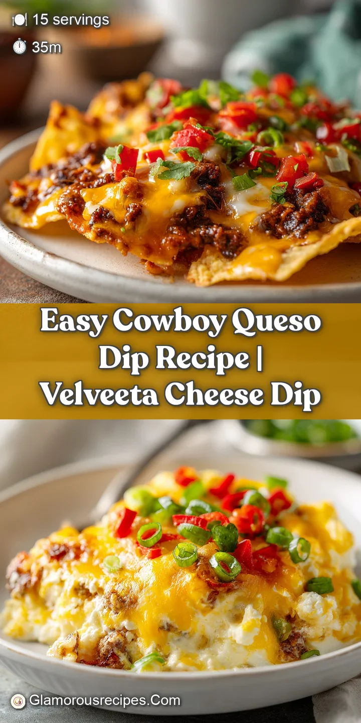 Close-up of stretchy, gooey queso dip revealing chunks of sausage, peppers, and onions in a creamy pale ale cheese sauce.