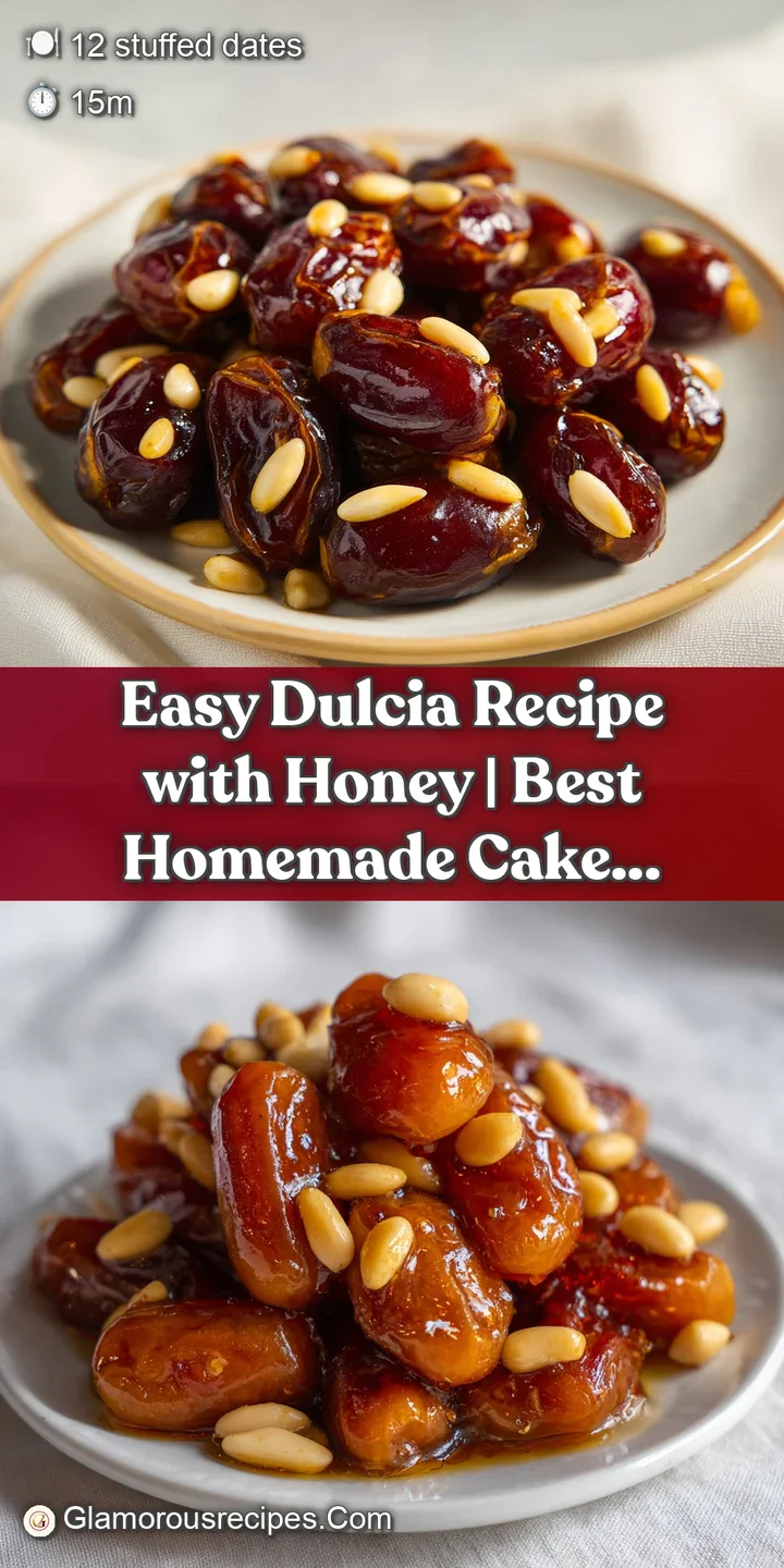 Macro shot of thick, amber honey dripping slowly over a soft, glistening piece of warm, golden fruit.