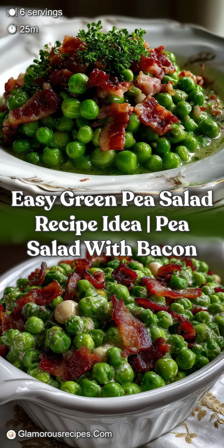 Easy Green Pea Salad Recipe Idea | Pea Salad With Bacon