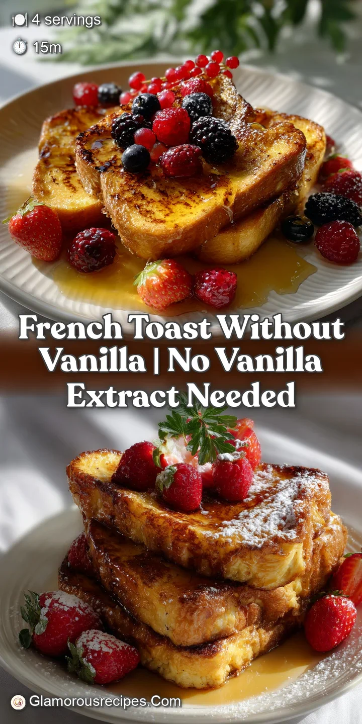 Close-up view of French toast, showing a soft, custard interior and a perfectly browned exterior. A dusting of spices adds...