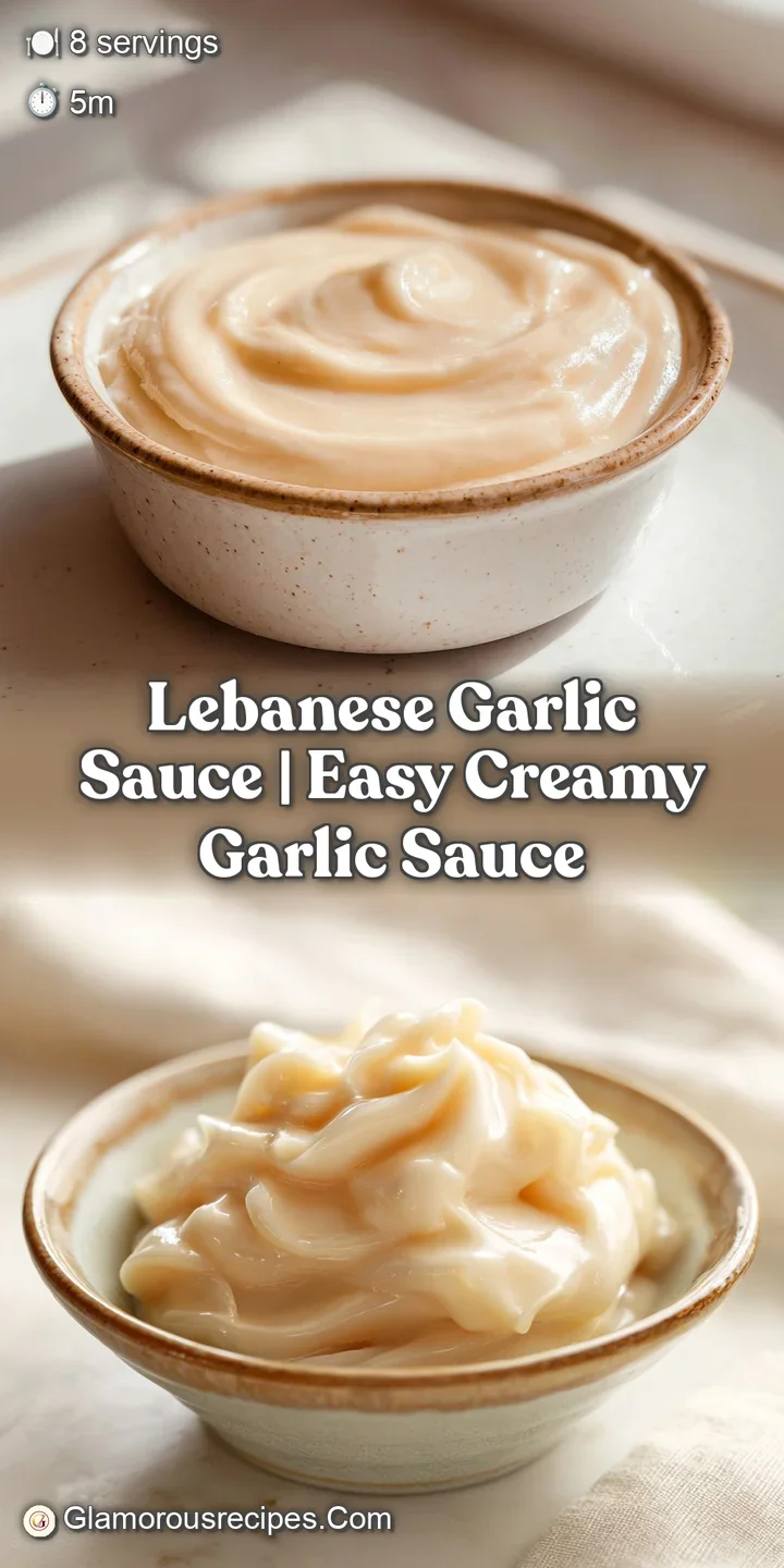 Extreme close-up of a glossy, thick white emulsion with tiny air bubbles and golden minced garlic bits reflecting light.