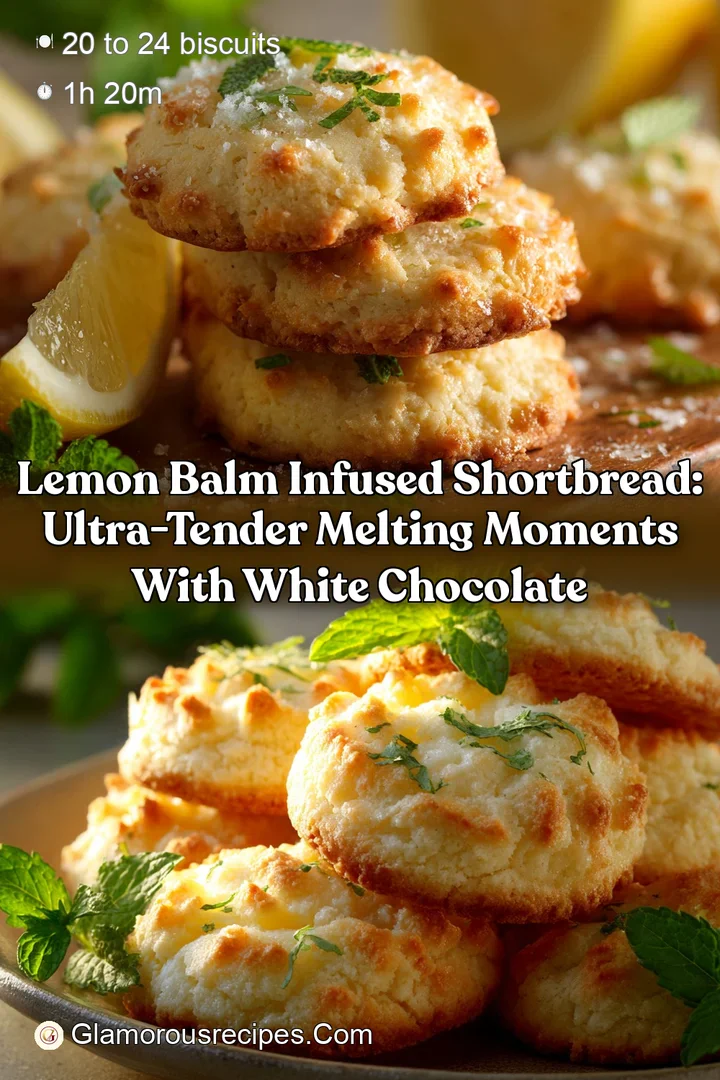 Lemon Balm Infused Shortbread: Ultra-Tender Melting Moments with White Chocolate