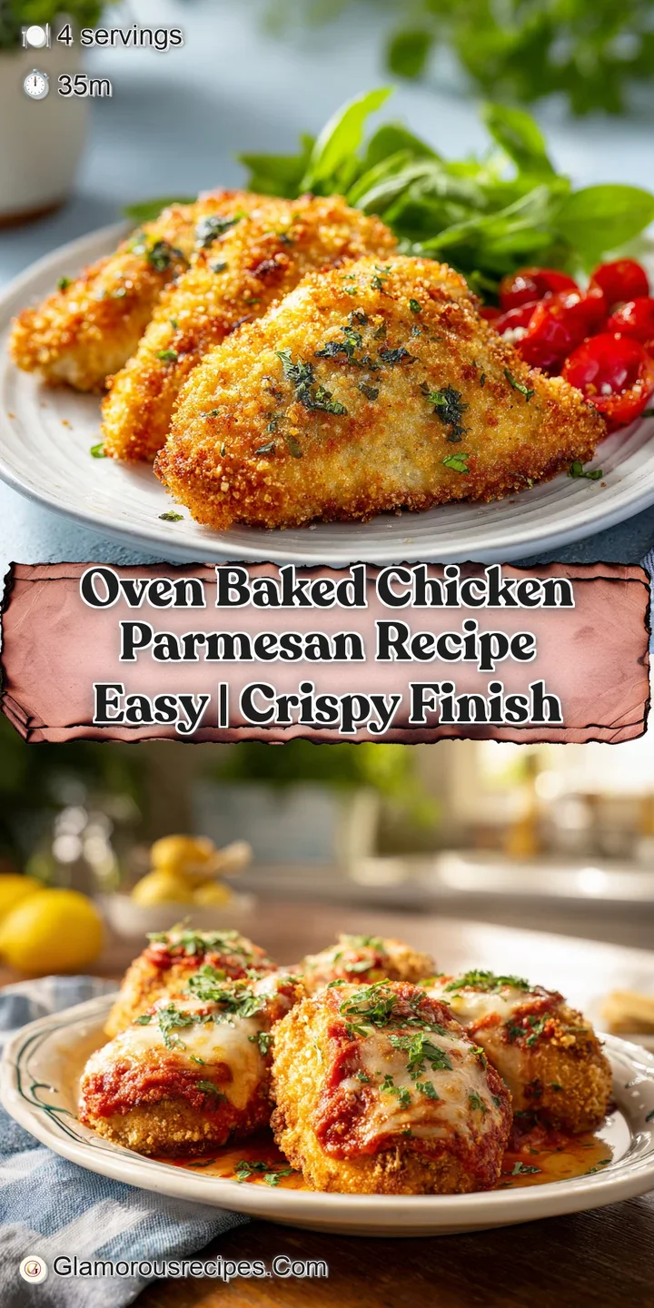 Close-up: Chicken parmesan oozing melted cheese and rich red tomato sauce. Crusty breadcrumbs add texture. A warm, temptin...