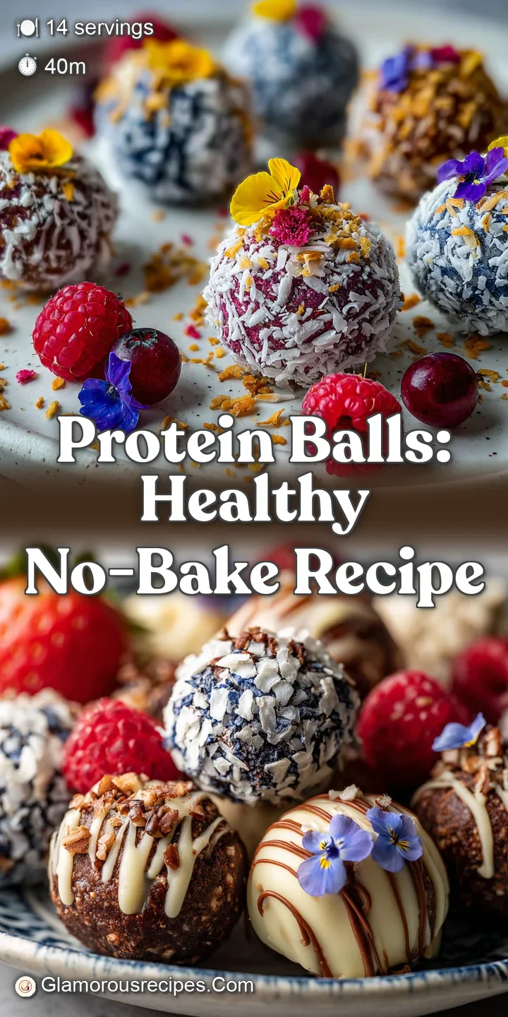 Close-up of a textured protein ball revealing oats, nuts, and seeds. Its rich, dark color and slightly sticky surface prom...