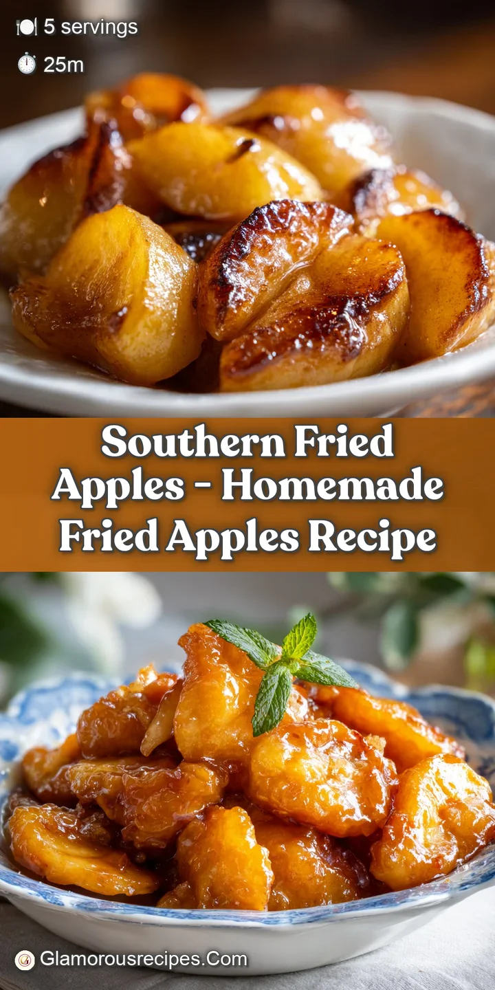 Close-up of buttery, seared apple slices with a deep amber caramel glaze, soft and inviting.