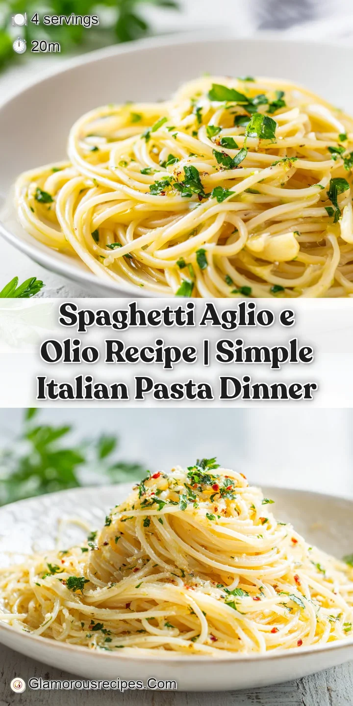 Close-up of perfectly cooked spaghetti with glistening olive oil, bright red chili flakes, and golden garlic. Visible stea...