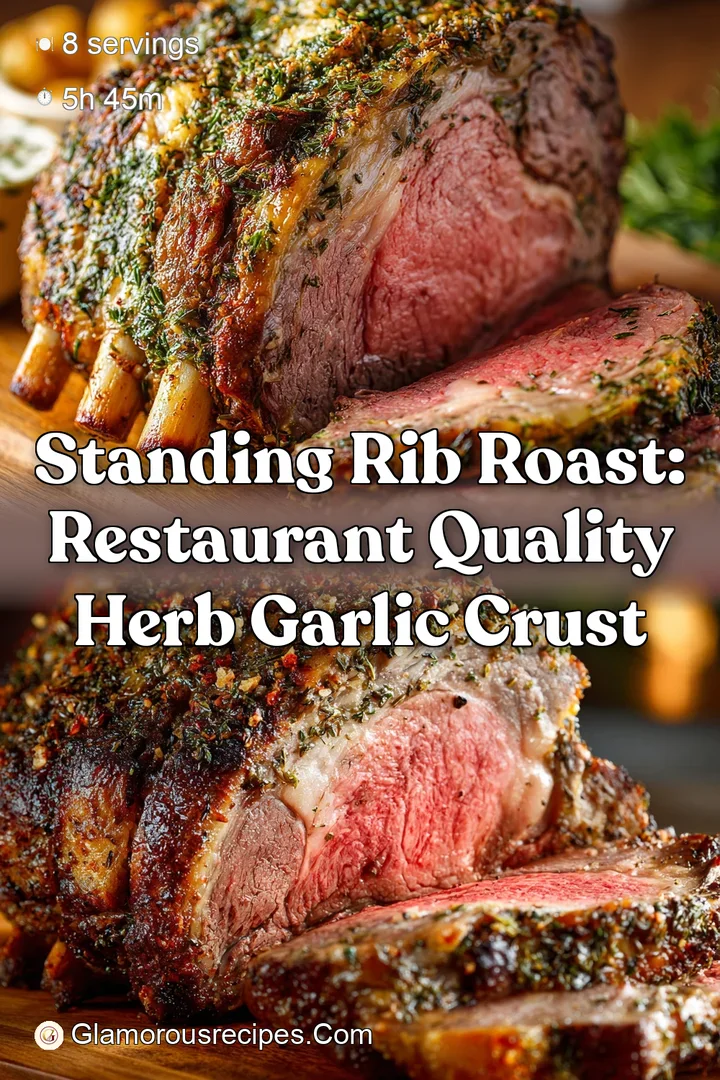 Standing Rib Roast: Restaurant Quality Herb Garlic Crust