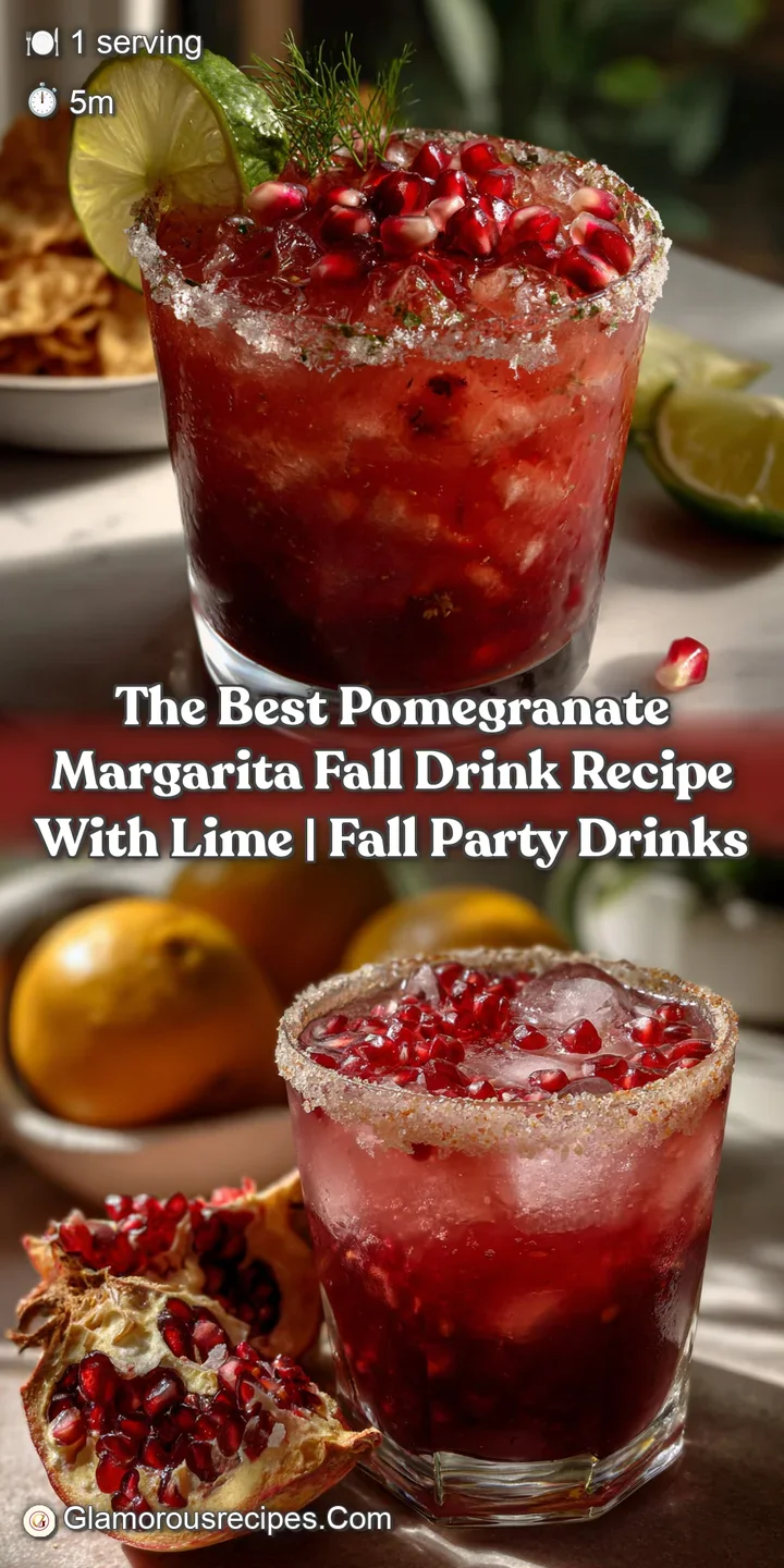 Close-up of a refreshing cocktail, showing the textured salt rim, juicy pomegranate seeds, and a hint of a lime, with icy ...