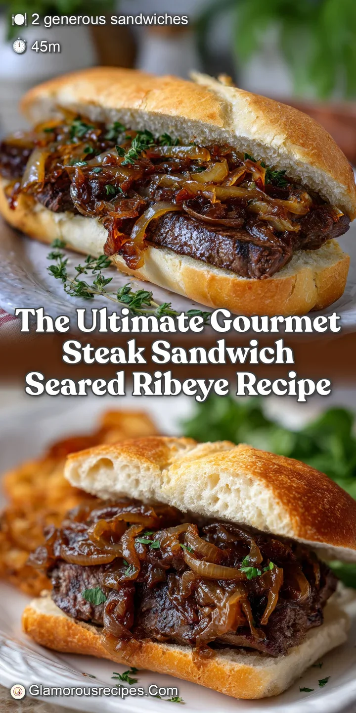The Ultimate Gourmet Steak Sandwich Seared Ribeye Recipe