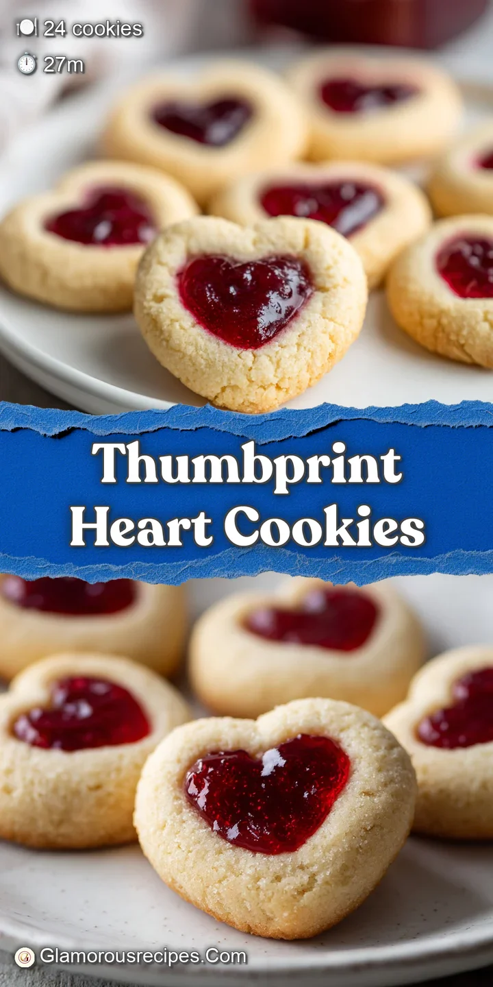 Close-up shot revealing a heart cookie filled with shiny, jewel-toned raspberry jam, highlighting the soft, crumbly textur...