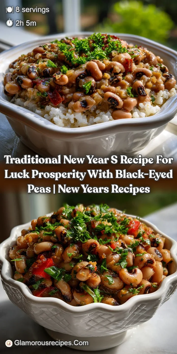 Close-up of tender black-eyed peas with a creamy, rich texture. The savory ham hock creates a perfect balance, promising a...