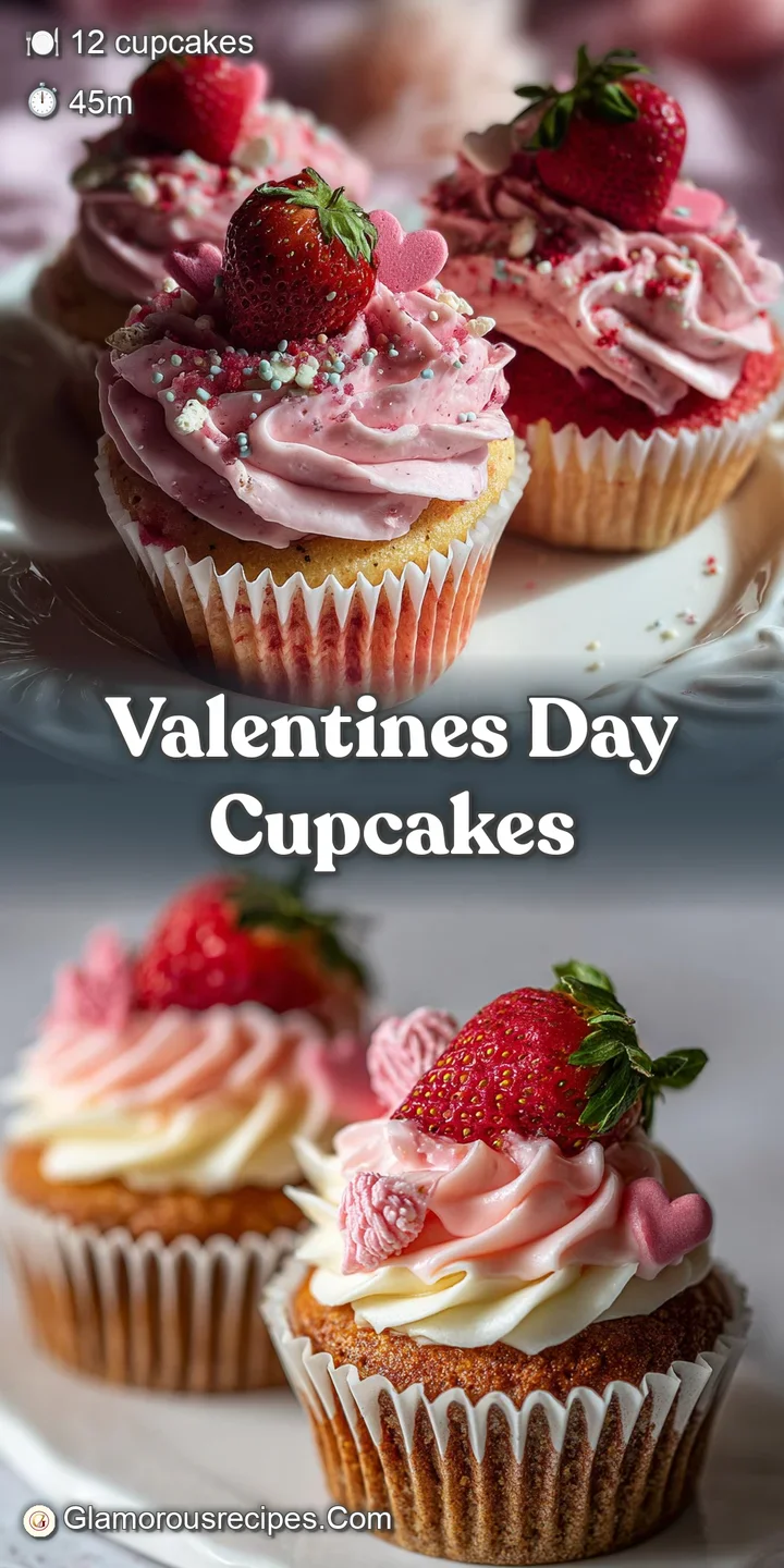 Close-up of a moist cupcake with rich, sweet frosting. A tempting Valentine's Day treat with playful, colorful sprinkles.