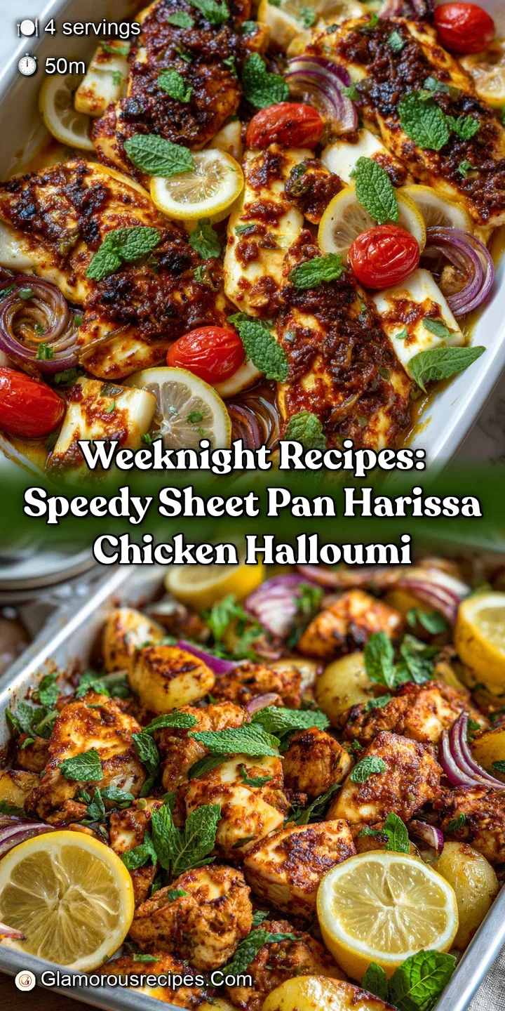 Weeknight Recipes: Speedy Sheet Pan Harissa Chicken Halloumi