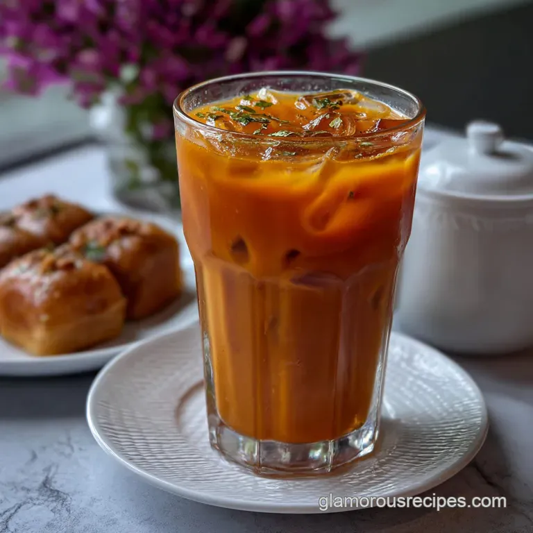 Authentic Thai Iced Tea Recipe Homemade Thai Iced: Real Cha Yen presentation