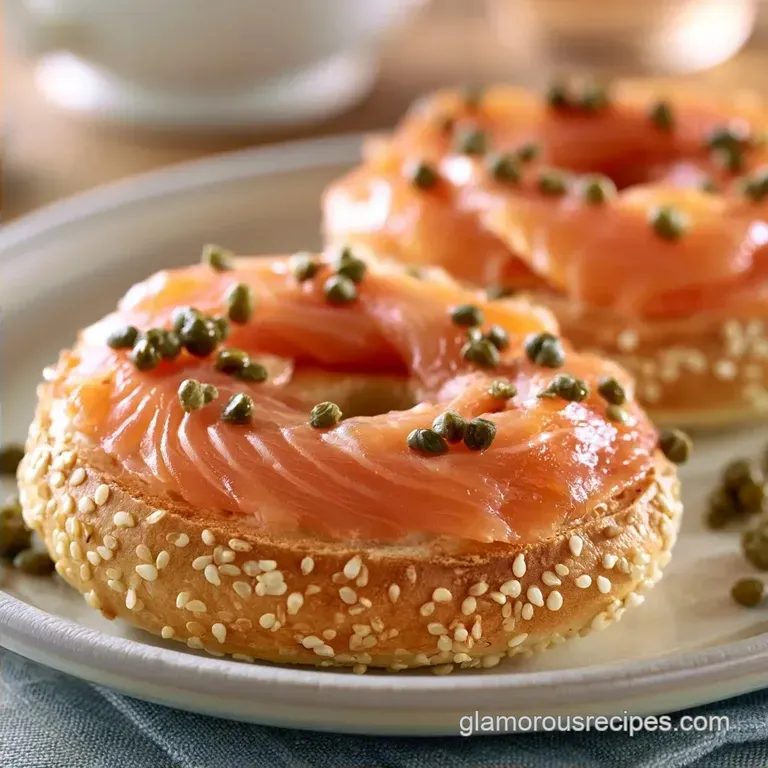 Bagel Breakfast Charcuterie Board with Smoked Salmon