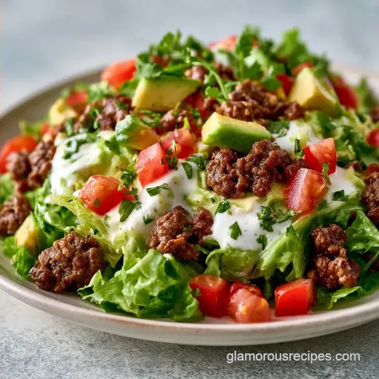 Healthy Beef Taco Salad Bowl: High-Protein