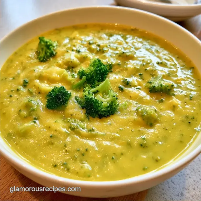 High-Protein Broccoli Cheese Soup with Greek Yogurt