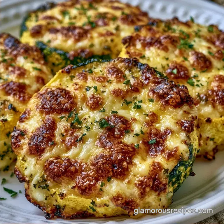 Golden Cheesy Baked Squash Rounds