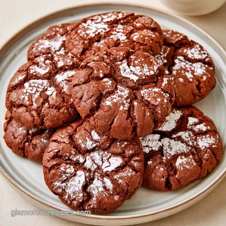 Chocolate Crinkle Cookies with Cocoa Powder