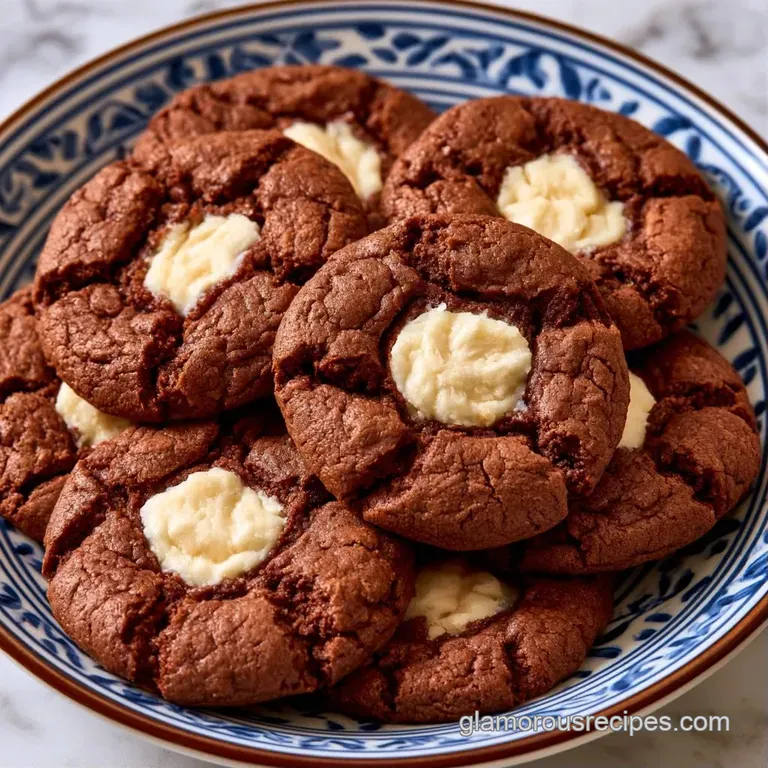 A neat stack of round buttery cookies topped with white peppermint swirls on a white ceramic platter with mint leaves