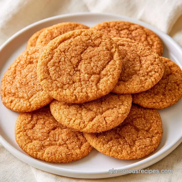 A neat stack of spiced honey-colored biscuits on a white ceramic plate, paired with a cold glass of creamy milk.