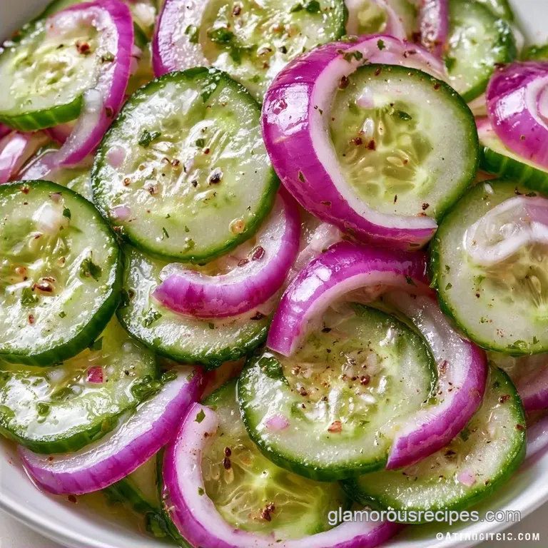 Crisp Cucumber Red Onion Salad