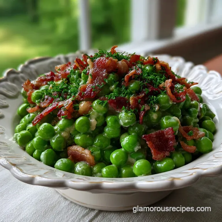 Easy Green Pea Salad Recipe Idea: Bacon & Cheddar Snap presentation
